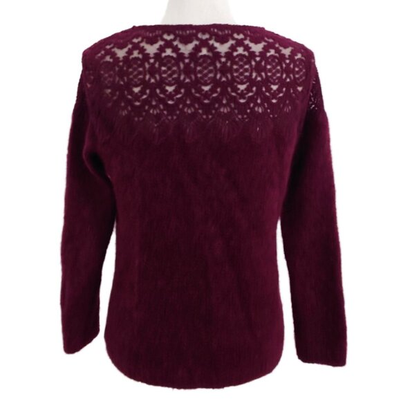 Sezane Deep Red Crew Neck Sweater - Picture 3 of 8